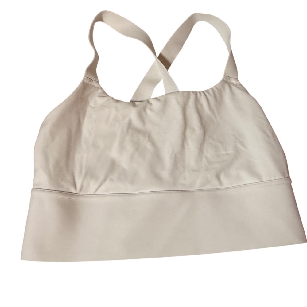 Athleta White Longline Cross Back Sports Bra Size S Small Yoga Gym Workout